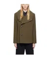 Lemaire Felted Wool Blazer In Green
