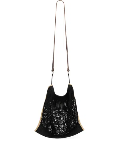 Lemaire Filt Mesh-detail Shoulder Bag In Black