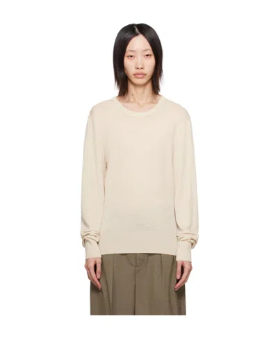 Lemaire Fine-knit Wool Jumper In Nude