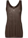 Lemaire Seamless Ribbed Tank Top In Dark Chocolate