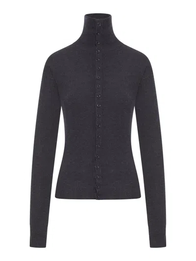 Lemaire Fine Wool Buttoned Cardigan In Gray