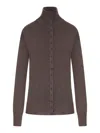 Lemaire Fine Wool Button-front Cardigan In Brown