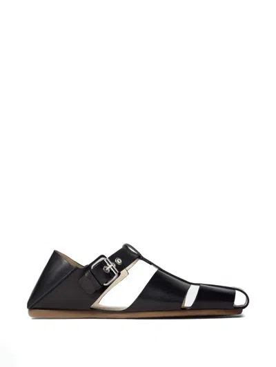Lemaire Fisherman Round-toe Sandals In Black