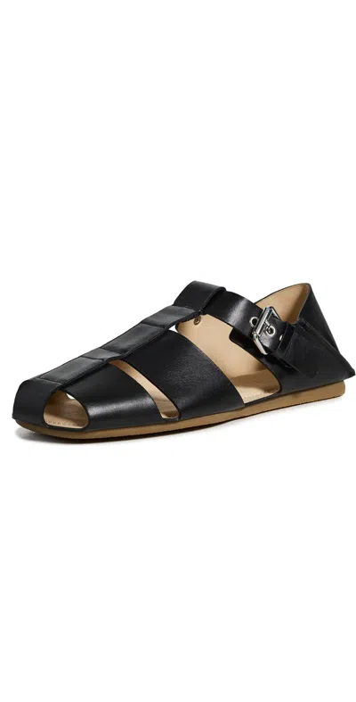 Lemaire Fisherman Slip On Sandal Cut Out Design In Black