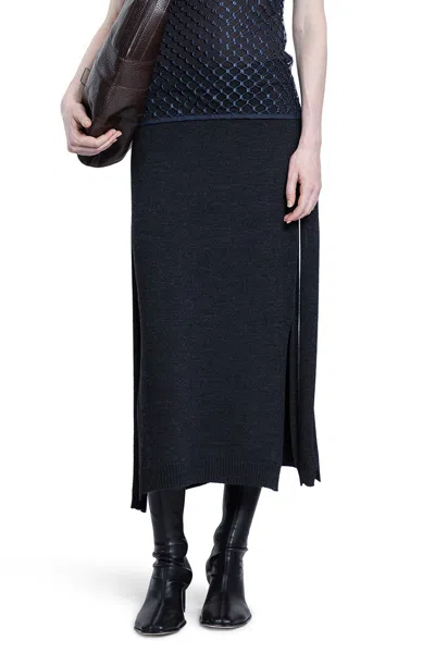 Lemaire Fishnet Halterneck Top In Blue