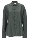 LEMAIRE FITTED BAND COLLAR SHIRT, BLOUSE GRAY