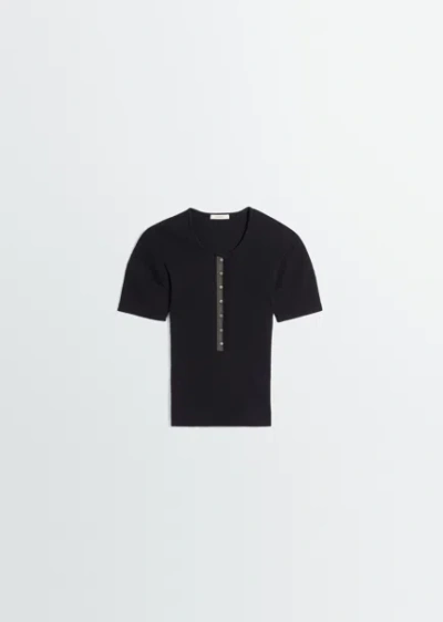 Lemaire Fitted Henley In Black