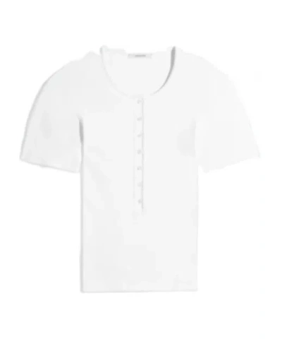 Lemaire Fitted Henley In Jersey In White