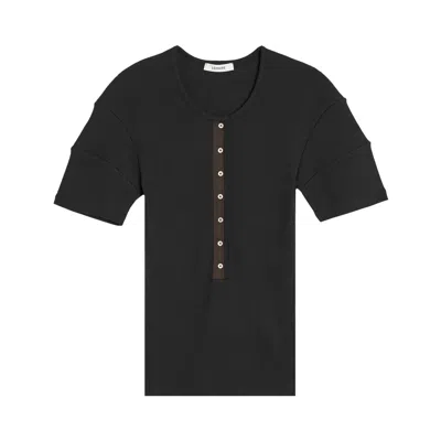 Pre-owned Lemaire Fitted Henley 'jet Black' | Women's Size M