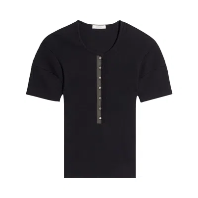 Pre-owned Lemaire Fitted Henley Shirt 'black' | Women's Size L