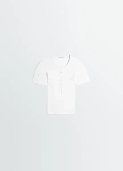 Lemaire Fitted Henley In White