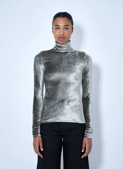 Lemaire Fitted High Neck Top In Gray