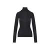 Lemaire Fitted Long-sleeve Black Wool Top In Black