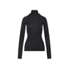 Lemaire Grey Solid Turtle Neck Top In Black