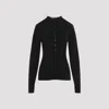 Lemaire Wool Cardigan In Granite Black