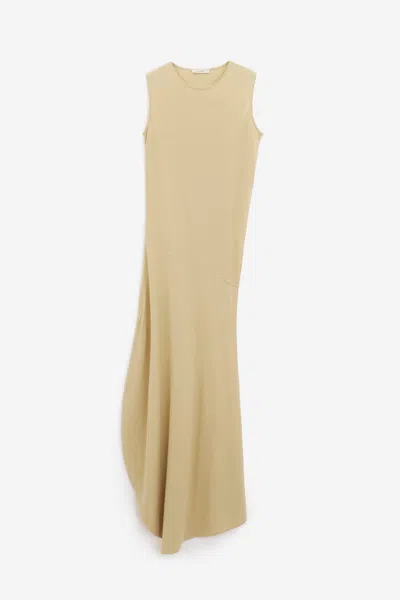 Lemaire Fitted Twisted Dress In Sand