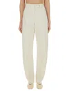 Lemaire Cotton Five Pocket Twisted Pants In Ivory