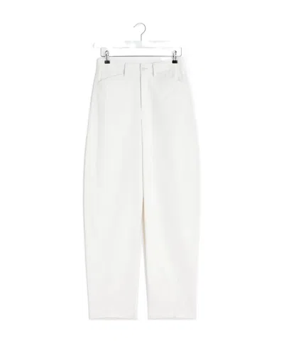 Lemaire Five-pocket Twisted Pleated Pants In Nude & Neutrals