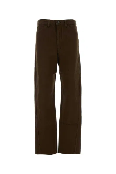 Lemaire Five Pockets Twisted Pants In Brown