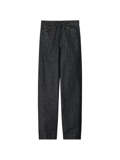 Lemaire Five Pockets Twisted Pants In Slate Denim In Blue