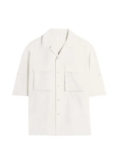Lemaire Flap Short Sleeve Shirt In White