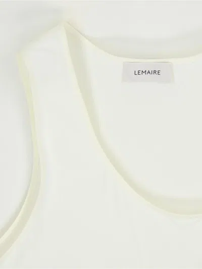 Lemaire Flared Tank Top In White Asparagus