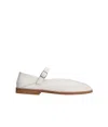 Lemaire Square Toe Ballet Flats Flat Shoes White In White
