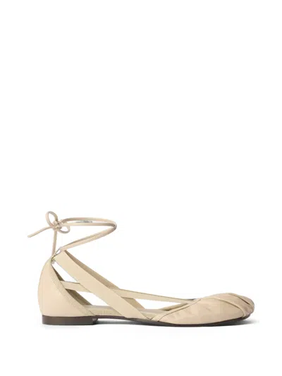 Lemaire Flat Pedille Ballerinas In Goat Leather In Neutral