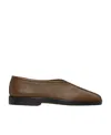 Shop Lemaire Flat Piped Flat Shoes In Brown