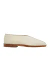 Lemaire Off-white Flat Piped Slippers In Nude