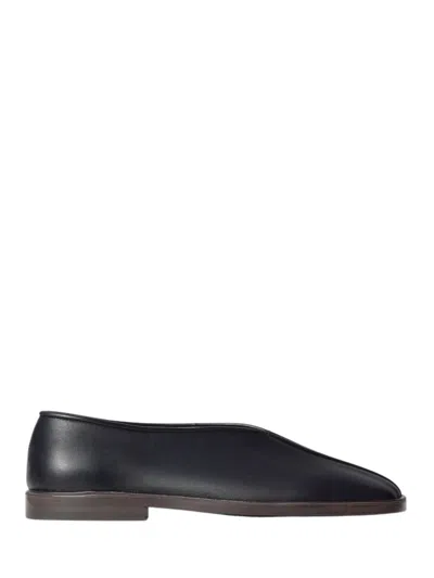 Lemaire 20mm Square-toe Piped Leather Loafers In Brown