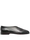 Lemaire Brown Flat Piped Slippers In Black