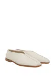 Lemaire Off-white Flat Piped Slippers In White