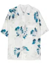 Lemaire Floral-print Shirt In White