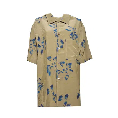 Lemaire Floral Printed Short In Khaki