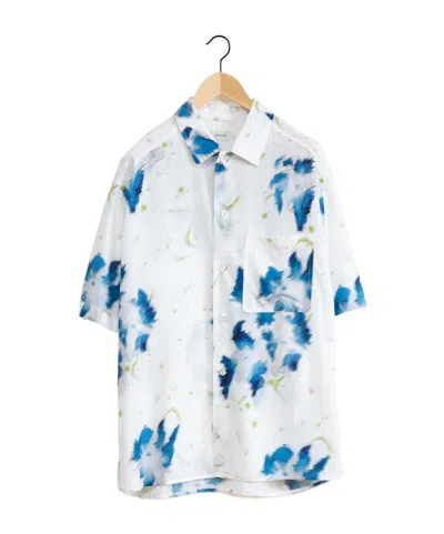 Lemaire Flower Pattern Short-sleeved Shirt In White