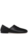 Lemaire Folding-heel Leather Slippers In Black  