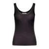 Lemaire Form-fitting Black Ribbed Tank Top With Scoop Neckline