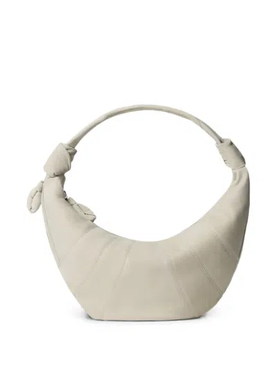 Lemaire Fortune Croissant Nubuck Leather Shoulder Bag In Sage