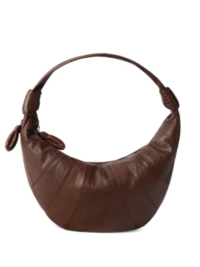 Lemaire Fortune Croissant Bag In Goatskin Leather In Brown