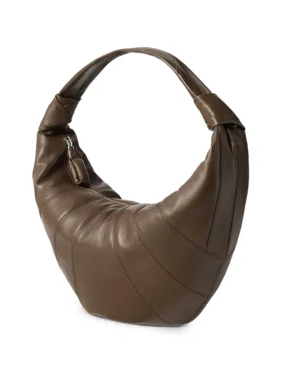 Lemaire Fortune Croissant Bag In Leather In Brown