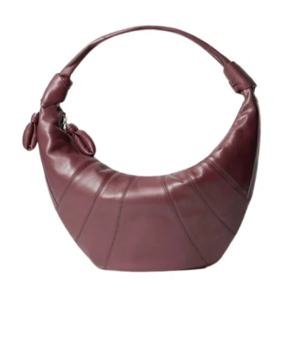 Lemaire Fortune Croissant Bag In Leather In White