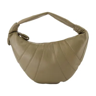 Lemaire Fortune Croissant Crossbody - Leather - Khaki In Brown