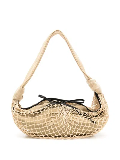 Lemaire Fortune Croissant Filt Bag In Neutrals