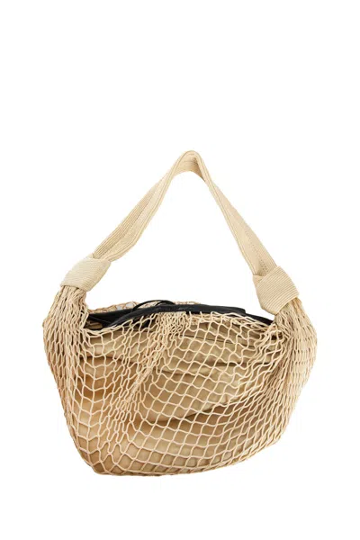 Lemaire Fortune Croissant Filt Bag In Sand