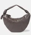 Lemaire Fortune Croissant Leather Shoulder Bag In Brown