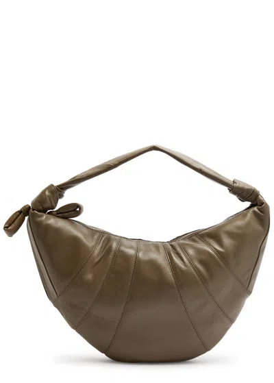 Lemaire Fortune Croissant Leather Shoulder Bag In Brown