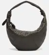 Lemaire Womens Dark Chocolate Mini Fortune Croissant Leather Shoulder Bag In Brown