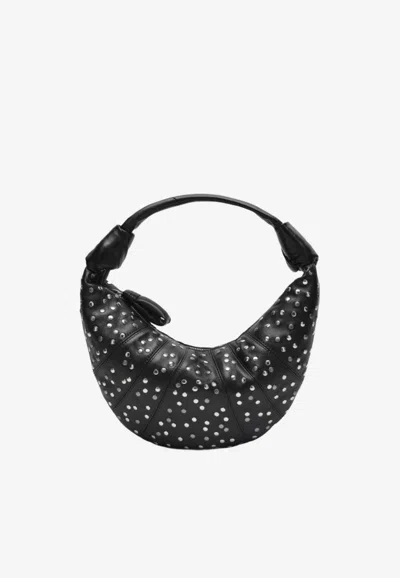 Lemaire Fortune Croissant Leather Shoulder Bag In Black