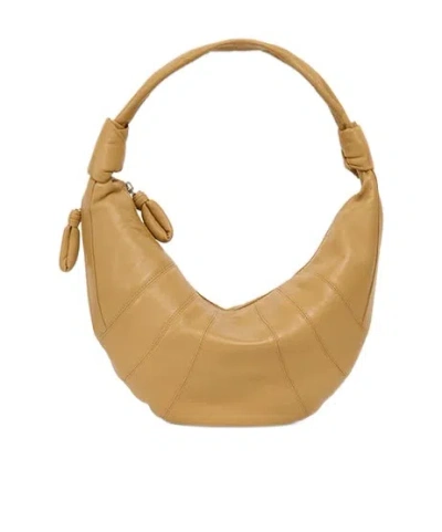 Lemaire Fortune Croissant Leather Tote Bag In Nude